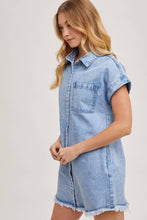 Load image into Gallery viewer, Bluivy - Denim Shirt Mini Dress