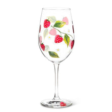 Load image into Gallery viewer, Strawberries & Flowers Wine Glass
