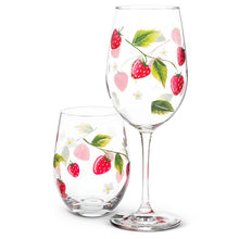 Load image into Gallery viewer, Strawberries & Flowers Wine Glass