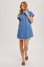 Load image into Gallery viewer, Bluivy - Denim Shirt Mini Dress