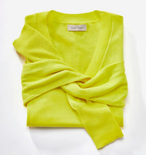 Load image into Gallery viewer, Cashmere Relaxed V-Neck Sweater - Lime