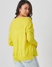 Load image into Gallery viewer, Cashmere Relaxed V-Neck Sweater - Lime