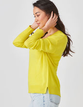 Load image into Gallery viewer, Cashmere Relaxed V-Neck Sweater - Lime