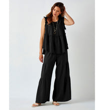 Load image into Gallery viewer, Maya Linen Palazzo Flare Pant - Black