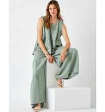 Load image into Gallery viewer, Maya Linen Palazzo Flare Pant - Sage