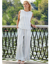 Load image into Gallery viewer, Linen Relaxed Pant - Light Blue Stripe