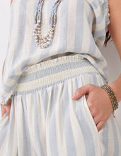 Load image into Gallery viewer, Linen Relaxed Pant - Light Blue Stripe
