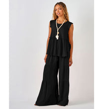 Load image into Gallery viewer, Maya Sleeveless Linen Swing Top - Black