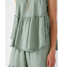 Load image into Gallery viewer, Maya Sleeveless Linen Swing Top - Sage