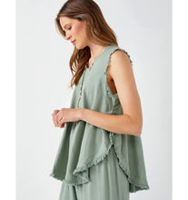 Load image into Gallery viewer, Maya Sleeveless Linen Swing Top - Sage