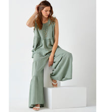 Load image into Gallery viewer, Maya Sleeveless Linen Swing Top - Sage