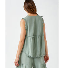 Load image into Gallery viewer, Maya Sleeveless Linen Swing Top - Sage