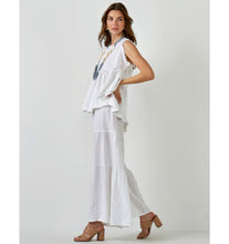 Load image into Gallery viewer, Maya Sleeveless Linen Swing Top - White