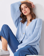Load image into Gallery viewer, Chunky Evil Eye Knit Cardigan Light Blue