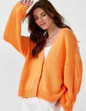 Load image into Gallery viewer, Chunky Apres Sun Knit Cardigan Orange