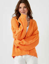 Load image into Gallery viewer, Chunky Apres Sun Knit Cardigan Orange
