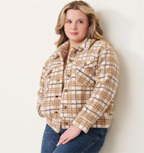 Load image into Gallery viewer, Sherpa Jacket - Tan Plaid