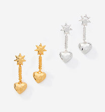 Load image into Gallery viewer, Heart Drop Stud Earrings
