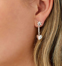 Load image into Gallery viewer, Heart Drop Stud Earrings