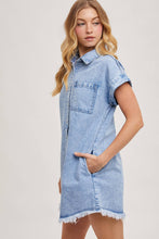 Load image into Gallery viewer, Bluivy - Denim Shirt Mini Dress