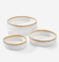 Load image into Gallery viewer, French Countryside White & Natural Woven Storage Basket