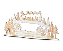 Load image into Gallery viewer, Winterville Wood Flying Santa Sleigh