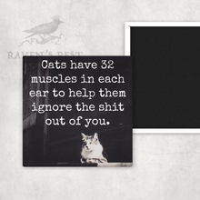 Load image into Gallery viewer, Raven's Rest Studio - MAGNET. Cats Have 32 Muscles In Each Ear To Help Them Ignore