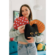 Load image into Gallery viewer, Jubilee Black Cat Beaded Throw Pillow