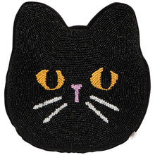 Load image into Gallery viewer, Jubilee Black Cat Beaded Throw Pillow