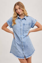 Load image into Gallery viewer, Bluivy - Denim Shirt Mini Dress