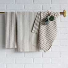 Load image into Gallery viewer, Pinstripe Kitchen Towel Dusty Blue
