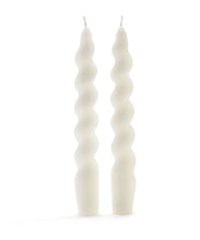 Load image into Gallery viewer, White Spiral Taper Candle Set of 2

