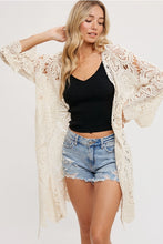 Load image into Gallery viewer, Crochet Lace Cardigan - Natural
