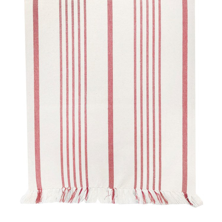Soft Stripe Table Runner - Red
