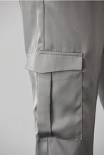 Load image into Gallery viewer, Brooklyn Silver Satin Cargo Joggers
