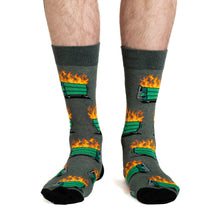 Load image into Gallery viewer, Good Luck Sock - Men's Dumpster Fire Socks
