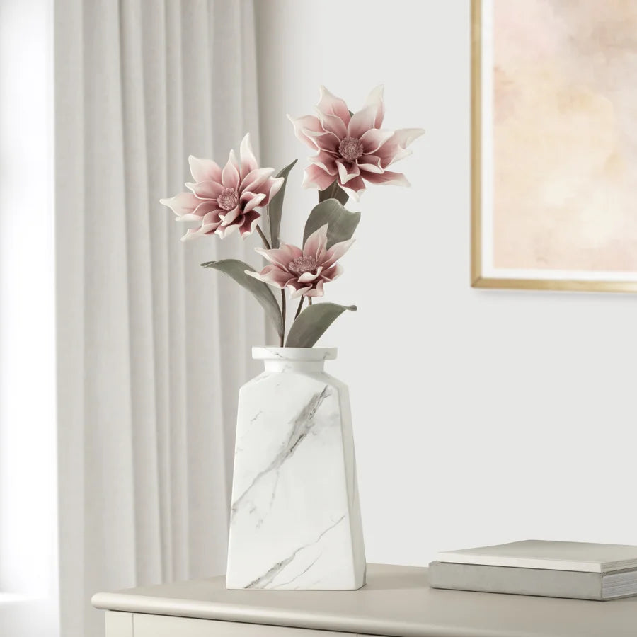 Aris Marble Ceramic Urn Vase - Medium