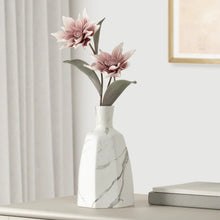 Load image into Gallery viewer, Aris Marble Ceramic Faceted Vase - Medium
