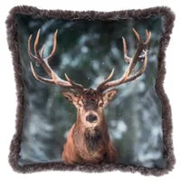Load image into Gallery viewer, Lodge Velour Cushion - Stag
