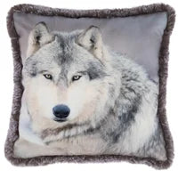 Load image into Gallery viewer, Lodge Velour Cushion - Wolf
