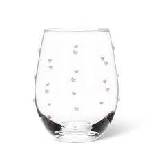 Load image into Gallery viewer, Stemless Wine Glass With Hearts
