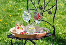 Load image into Gallery viewer, Strawberries &amp; Flowers Wine Glass
