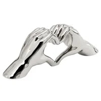 Load image into Gallery viewer, Love Gesture Hand Ceramic Silver Heart Decor
