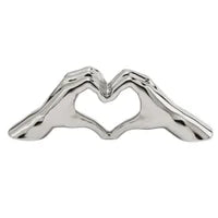 Load image into Gallery viewer, Love Gesture Hand Ceramic Silver Heart Decor
