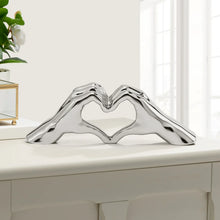 Load image into Gallery viewer, Love Gesture Hand Ceramic Silver Heart Decor
