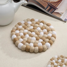 Load image into Gallery viewer, Modwool Felt Trivet - Taupe/White
