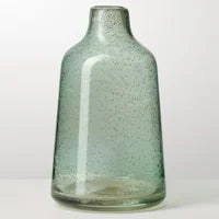 Load image into Gallery viewer, Marina Tapered Gold Bubble Glass Vase 10&quot;
