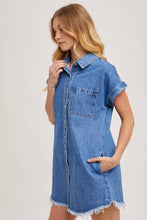 Load image into Gallery viewer, Bluivy - Denim Shirt Mini Dress
