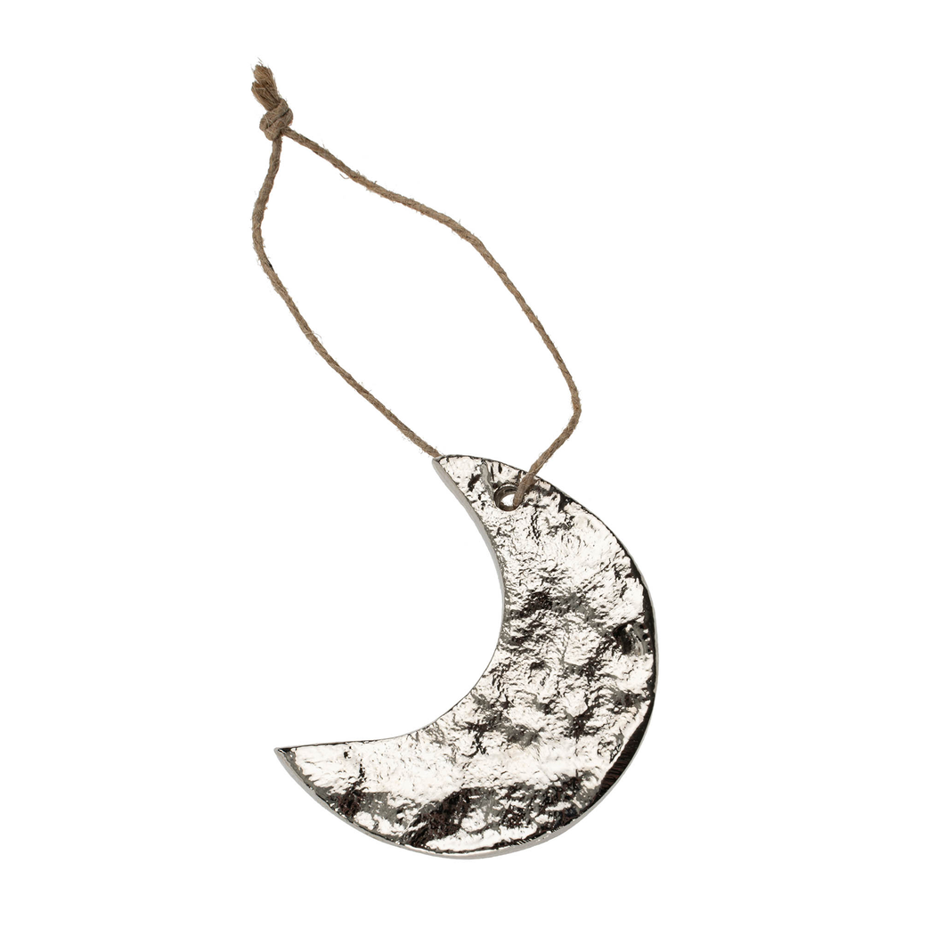 Crescent Moon Ornament - Silver