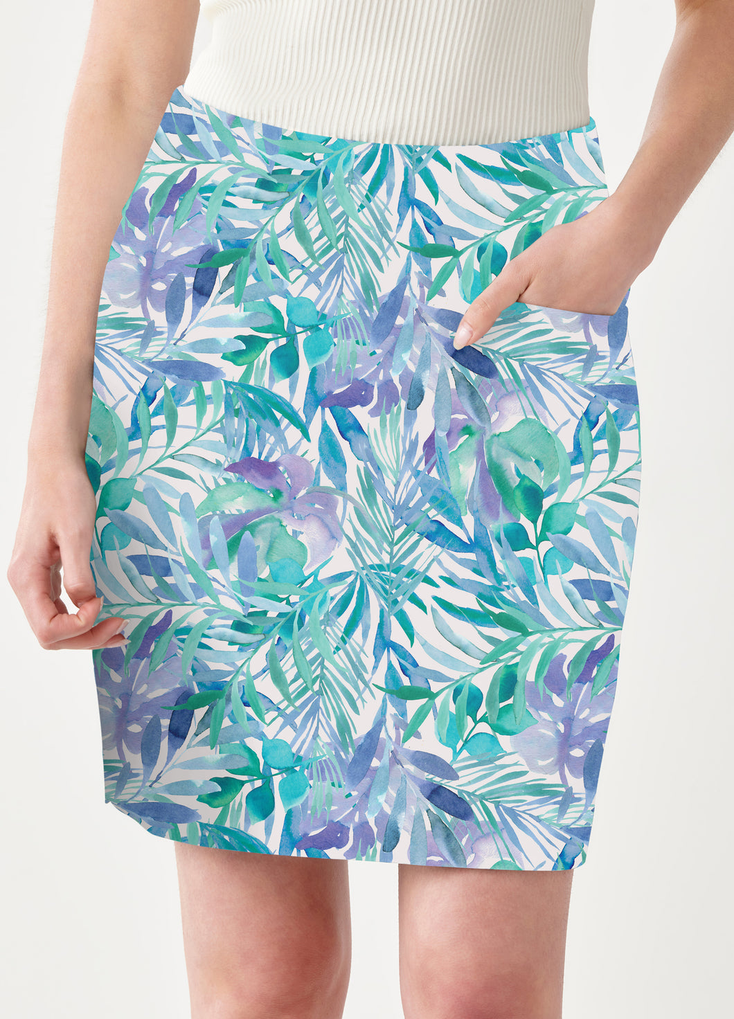 Laguna Clubhouse Skirt - Water Colour Palm